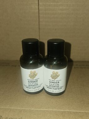 The Body Shop Ginger Scalp Care Shampoo - Black & White - 2 Bottles 30ml. 1.0 Oz